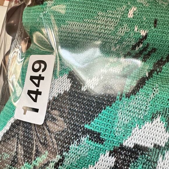 Misook Sweater Womens Large Green Cardigan Jacket Abstract Artsy Career Preppy - Picture 13 of 13